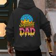 Retro Ice Cream Drip Softball Dad Game Day Dad Father's Day Men's Hoodie Back Print