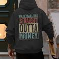 Retro Volleyball Dad Straight Outta Money Men's Hoodie Back Print