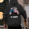 We Ride At Dawn Lawnmower Lawn Mowing Dad Vintage Men Men's Hoodie Back Print