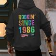 Rockin' Since 1986 Vintage Rockstar 40th Birthday Mom Dad 40 Men's Hoodie Back Print