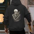 Skeleton Hugging Cat Halloween Cat Lover Cat Mom Dad Men's Hoodie Back Print