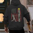 Softball Dad US Flag For Dad Men Patriotic Fathers Day Men's Hoodie Back Print