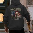 My Son Has Your Back Marine Dad Camouflage Men's Hoodie Back Print