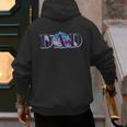 Space Dad Family Matching Mom Space Birthday Theme Party Men's Hoodie Back Print