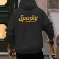 Sparky Electrician Lineman Dad Retro Vintage Novelty Men's Hoodie Back Print Sparky Electrician Lineman Dad Retro Vintage Novelty Men's Hoodie Back Print