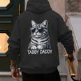 Tabby Daddy Cat Dad Graphic Grey Tabby Cat Lover Men's Hoodie Back Print