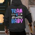 Team Healthy Baby Gender Reveal Pregnancy Mom Dad Men's Hoodie Back Print