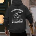 Toilet Clogging Champion Dad Joke Raccoon Trash Panda Men's Hoodie Back Print