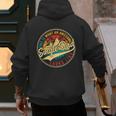 Vintage Awesome Single Dad Retro Fathers Day For Dad Grandpa Men's Hoodie Back Print