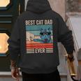 Vintage Best Cat Dad Ever Bump Fist Father's Day Cat Daddy Men's Hoodie Back Print