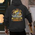 Vintage Father's Day Fishing Full Time Dad Part Time Hooker Men's Hoodie Back Print