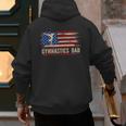Vintage Gymnastics Dad American USA Flag Sports Men's Hoodie Back Print