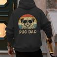 Vintage Pug Dad Dog Lovers Father's Day Tee Men's Hoodie Back Print