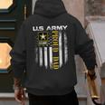 Vintage US Army Proud Dad With American Flag Men's Hoodie Back Print