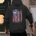 Vintage USA Flag Proud Swimming Dad Swim Swimmer Silhouette Men's Hoodie Back Print