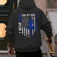 I Wear Blue For My Dad Colon Cancer Awareness Blue USA Flag Men's Hoodie Back Print