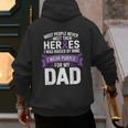 I Wear Purple For My Dad Pancreatic Cancer Support Men's Hoodie Back Print