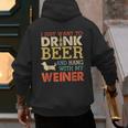 Weiner Dachshund Dad Drink Beer Hang With Dog Vintage Men's Hoodie Back Print