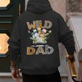 Wild Dad 1St Birthday Safari Jungle Animal Truck Men's Hoodie Back Print