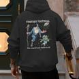 Wizard Dragon Fantasy Football Player Literal Dad Joke Men's Hoodie Back Print