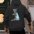 Women Dog Pitbull I Love Dad Tattoo Men's Hoodie Back Print