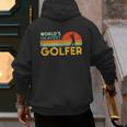 Worlds Okayest Golfer Retro Golf Joke Dad Men Women Kids Men's Hoodie Back Print