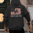 Wrestling Dad US Flag Fathers Day Retro Wrestling Fans Men's Hoodie Back Print