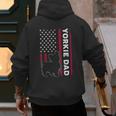 Yorkie Dog Vintage US American Flag Yorkie Dad Fathers Day Men's Hoodie Back Print