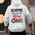 Big Brother Of The Fast One Car Racing Dad 1St Birthday Boy Men's Hoodie Back Print