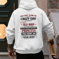 You Can’t Scare Me I Have A Crazy Dad Men's Hoodie Back Print