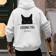 Cat Judging You Silently Cat Mom Dad Premium Tri-Blend Men's Hoodie Back Print