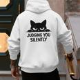 Cat For Cat Lover Mom Dad Cat Judging You Silently Men's Hoodie Back Print
