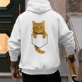 Cute Tabby Cat Pocket Cat Mom Cat Dad Cat Lover Men's Hoodie Back Print