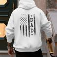 Dad Patriotic American USA Flag Father's Day Dad Men's Hoodie Back Print