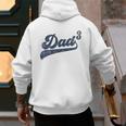 Dad3 Dad Cubed Father Of Three Daddy 3 Third Time Dad Men's Hoodie Back Print