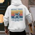 Dog Airedale Terrier Dad Vintage Airedale Terrier Dad Men's Hoodie Back Print