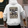 Duck Hunting Dog Sorry I Cant Its Duck Season Dad Joke Men's Hoodie Back Print