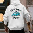 Father Son Daughter Daddy's Best Backup Father's Day Toddler Men's Hoodie Back Print