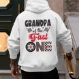 Grandpa Of The Fast One Car Racing Dad 1St Birthday Boy Men's Hoodie Back Print