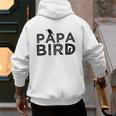 Papa Bird Father Day Dad Birds Quote Saying Men's Hoodie Back Print