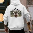 Retro Camo Dad Hunting Camouflage Deer Matching Men's Hoodie Back Print