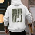 US Flag Deer Elk Buck Camoflage Hunting Hunter Dad Grandpa Men's Hoodie Back Print