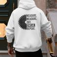 Woodworking Dad Measure Cut Swear Handyman Fathers Day Men's Hoodie Back Print