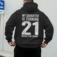 21st Birthday Dad Mom 21 Year Old Daughter Family Squad Men's Hoodie Back Print