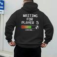 3rd Time Dad Mom Waiting For Player 5 Baby 3 Announcement Men's Hoodie Back Print