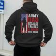 Army Dad Because I Raised A Man With Balls Men's Hoodie Back Print