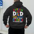 Autism Dad Puzzle Ribbon Proud Son Hero Autism Awareness Men's Hoodie Back Print