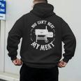 BBQ Pit Reverse Flow Smoker Accessory Dad Grill Men's Hoodie Back Print