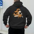 Beagle Flying a Plane Pilot Airplane Dog Mom Dad Men's Hoodie Back Print