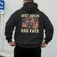 Best Boxer Dad Ever USA Flag American Dog Animal Lover Men's Hoodie Back Print
